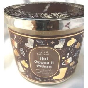 🎅 BBW Hot Cocoa & Cream 3-Wick Candle NEW